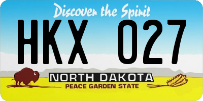 ND license plate HKX027