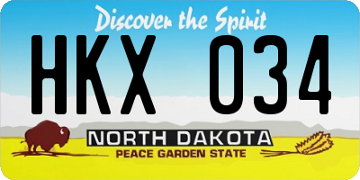 ND license plate HKX034