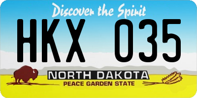 ND license plate HKX035