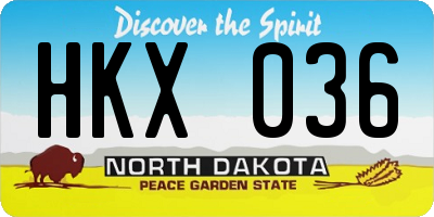 ND license plate HKX036