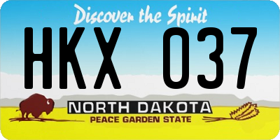 ND license plate HKX037