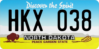 ND license plate HKX038