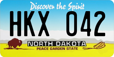 ND license plate HKX042