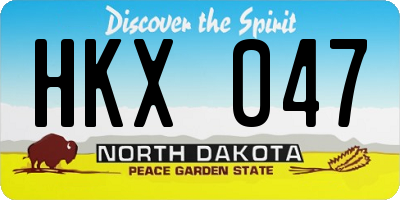 ND license plate HKX047