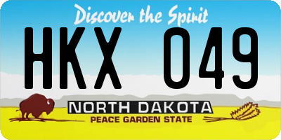 ND license plate HKX049