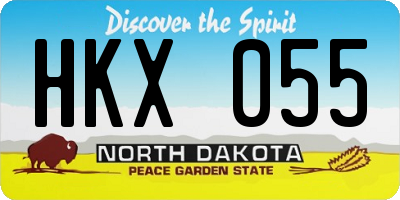 ND license plate HKX055