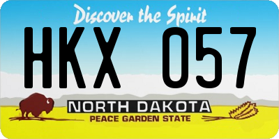 ND license plate HKX057