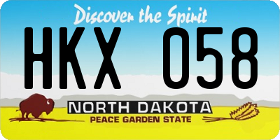 ND license plate HKX058