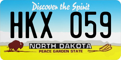 ND license plate HKX059