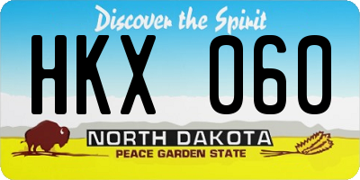 ND license plate HKX060