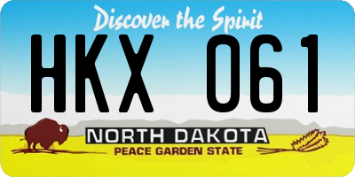 ND license plate HKX061