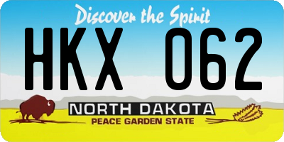 ND license plate HKX062