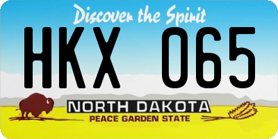 ND license plate HKX065