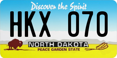 ND license plate HKX070