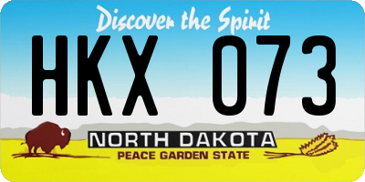 ND license plate HKX073