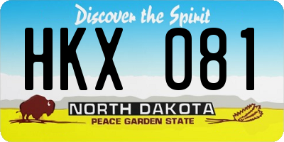 ND license plate HKX081