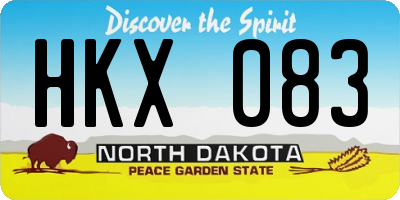 ND license plate HKX083