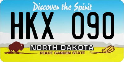 ND license plate HKX090