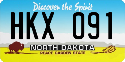 ND license plate HKX091