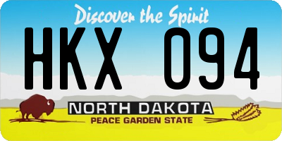 ND license plate HKX094