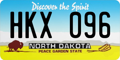 ND license plate HKX096