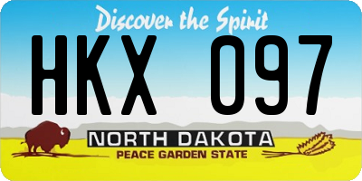 ND license plate HKX097