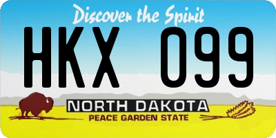 ND license plate HKX099