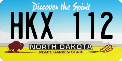 ND license plate HKX112