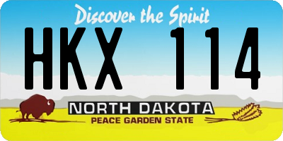 ND license plate HKX114