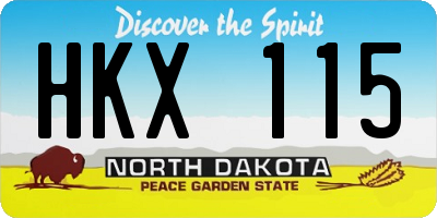 ND license plate HKX115