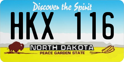 ND license plate HKX116