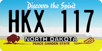 ND license plate HKX117