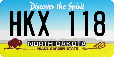 ND license plate HKX118