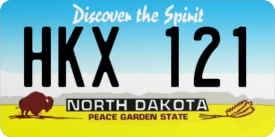 ND license plate HKX121