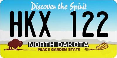 ND license plate HKX122