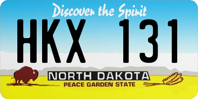 ND license plate HKX131