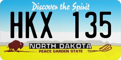 ND license plate HKX135