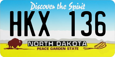 ND license plate HKX136