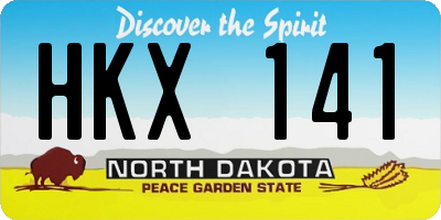 ND license plate HKX141