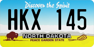 ND license plate HKX145