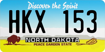 ND license plate HKX153