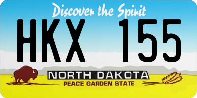 ND license plate HKX155