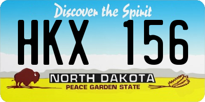 ND license plate HKX156