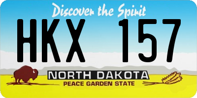 ND license plate HKX157