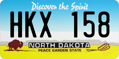 ND license plate HKX158