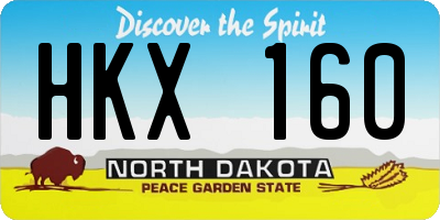 ND license plate HKX160