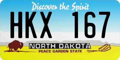 ND license plate HKX167