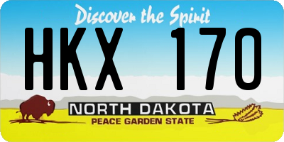 ND license plate HKX170