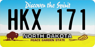 ND license plate HKX171