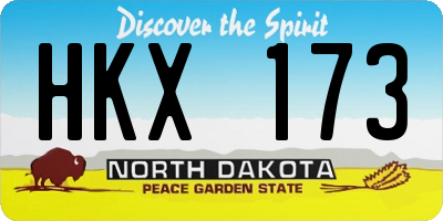 ND license plate HKX173